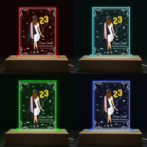 Personalized 3D Led Light Wooden Graduation Gift For Her Senior Gift Graduate 2024 K1702 - Image 4