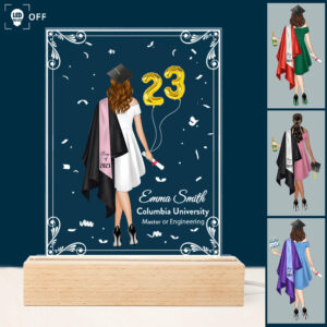 Personalized 3D Led Light Wooden Graduation Gift For Her Senior Gift Graduate 2024 K1702