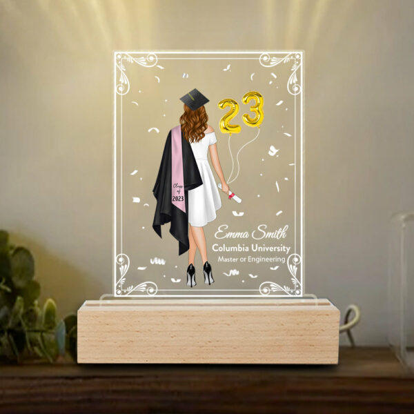 Personalized 3D Led Light Wooden Graduation Gift For Her Senior Gift Graduate 2024 K1702 - Image 6