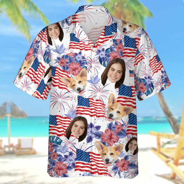 Personalized 4th Of July Hawaiian Shirt with Faces