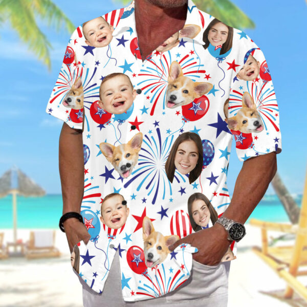 Personalized 4th Of July Hawaiian Shirt with Faces, Custom Hawaiian Shirt with Face - Image 8