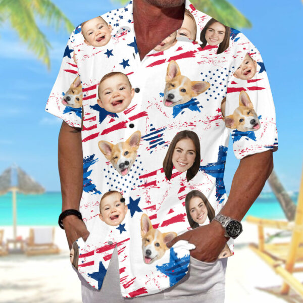 Personalized 4th Of July Hawaiian Shirt with Faces, Custom Hawaiian Shirt with Face - Image 9