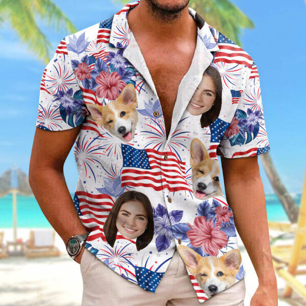 Personalized 4th Of July Hawaiian Shirt with Faces - Image 6