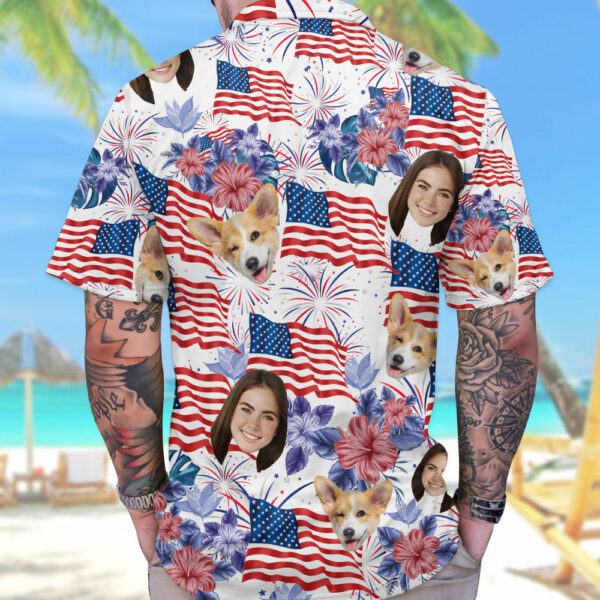 Personalized 4th Of July Hawaiian Shirt with Faces - Image 4