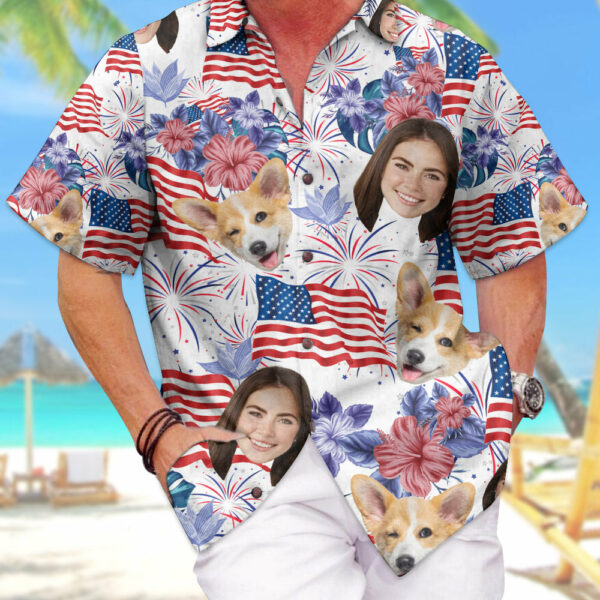 Personalized 4th Of July Hawaiian Shirt with Faces - Image 5