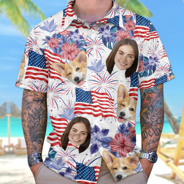 Personalized 4th Of July Hawaiian Shirt with Faces - Image 2