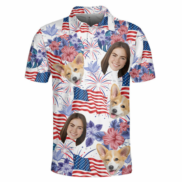 Personalized 4th Of July Polo Shirt with Faces - Image 3