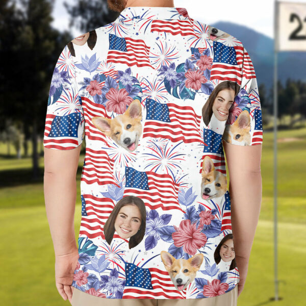 Personalized 4th Of July Polo Shirt with Faces - Image 2