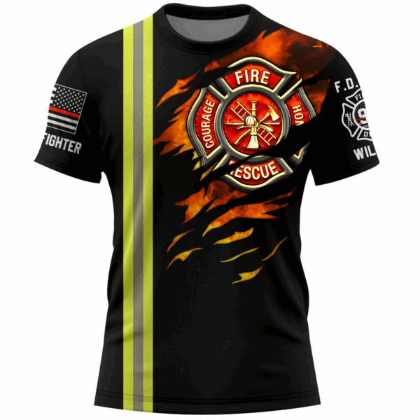 Personalized All Over Print Firefighter Shirt Gifts For Fireman Retired Fireman K1702 - Image 3