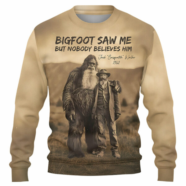 Personalized All Over Print Shirt Bigfoot Saw Me But Nobody Believes Him, Bigfoot Print Mystery Art 19th Century - Gift For Bigfoot Lovers Do98 - Image 4