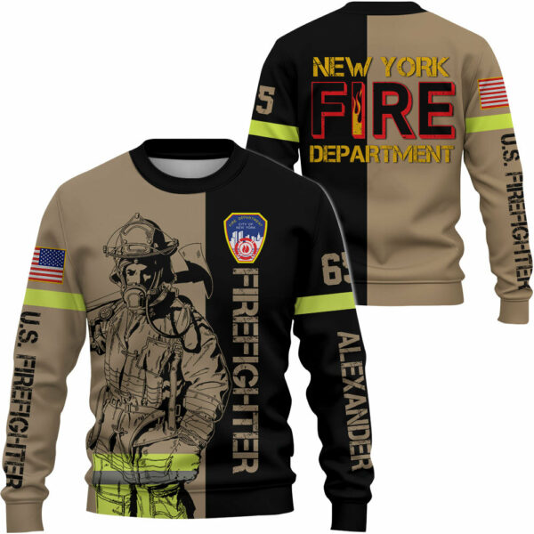 Personalized All Over Print Shirt Firefighter Custom Fire Department Gift For Firefighter K1702 - Image 4