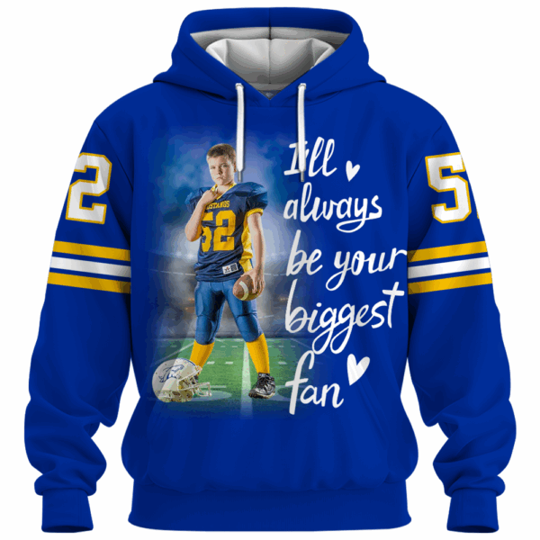 Personalized All Over Print Shirt I Will Always Be Your Biggest Fan Gift For Football Mom Grandma Sport Family K1702 - Image 2