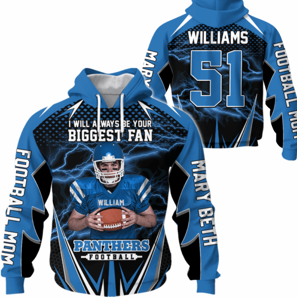 Personalized All Over Print Shirt I Will Always Be Your Biggest Fan Gift For Football Mom Grandma Sport Family K1702 - Image 4