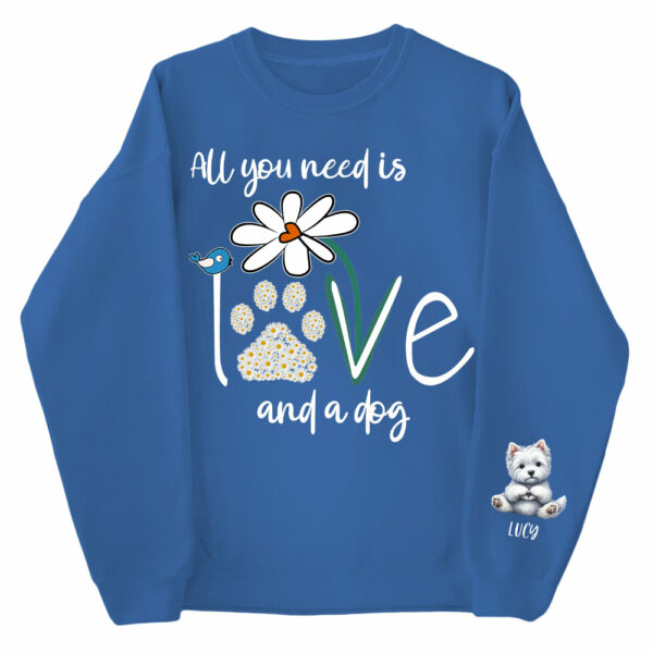 Personalized All You Need Is Love And A Your Dog Named Shirt - Dogs Giving Heart Hand Sign Cute Art Shirt For Dog Lovers - Image 6
