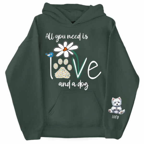 Personalized All You Need Is Love And A Your Dog Named Shirt - Dogs Giving Heart Hand Sign Cute Art Shirt For Dog Lovers - Image 10