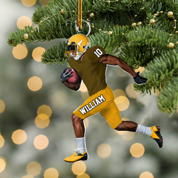 Personalized American Football Ornament, Football Players Running Ornament - Image 3