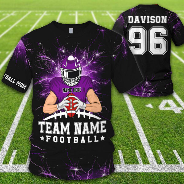 Personalized American Football Team Bleach Shirt, American Football Son Shirt, Custom Son Name And Number American Football All Over Print Shirt K1702 - Image 2