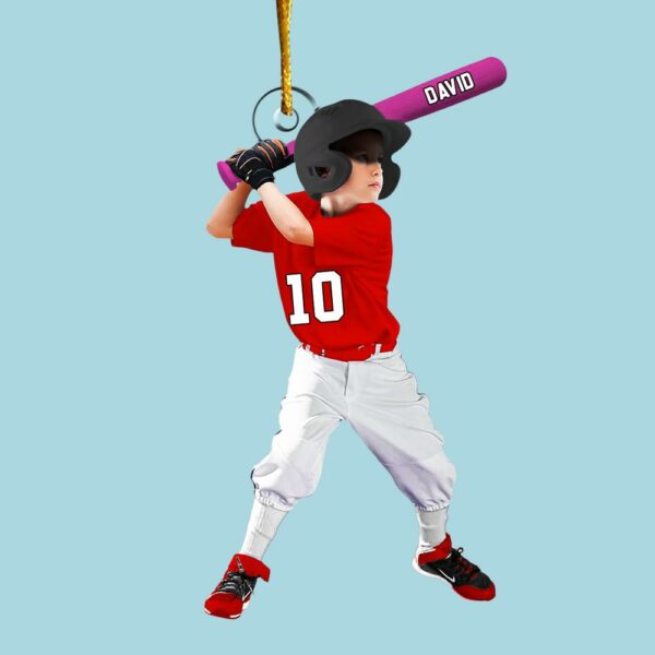 Personalized Baseball Acrylic Christmas Ornament, BaseBall Player Ornament, Baseball Keepsake, Baseball Christmas Ornament - Image 5