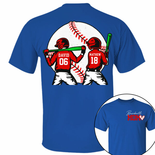 Personalized Baseball Mom Sweatshirt, Baseball Name Shirt, Baseball Number Tee, Gameday Cheer Mom Shirt, Baseball Gift for Mom Dad - Image 6