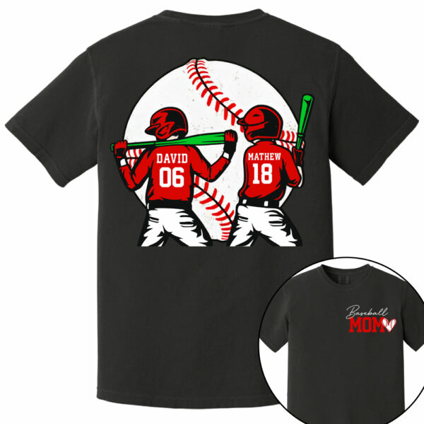 Personalized Baseball Mom Sweatshirt, Baseball Name Shirt, Baseball Number Tee, Gameday Cheer Mom Shirt, Baseball Gift for Mom Dad - Image 13