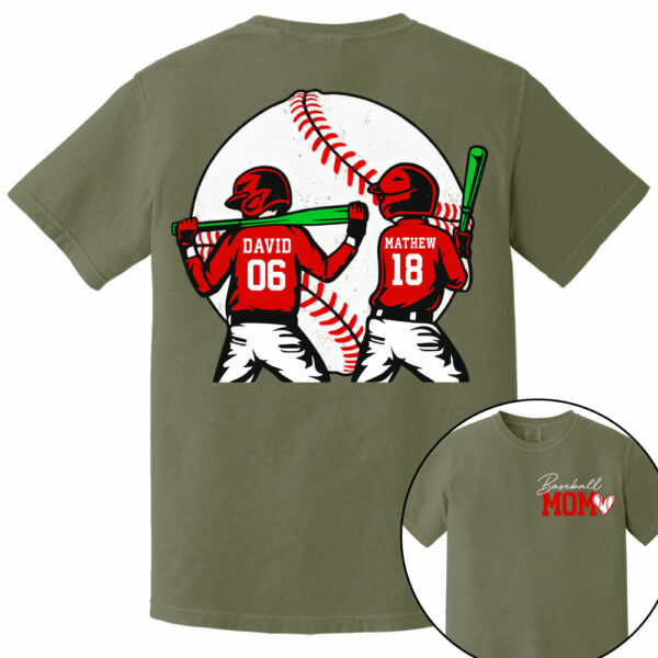 Personalized Baseball Mom Sweatshirt, Baseball Name Shirt, Baseball Number Tee, Gameday Cheer Mom Shirt, Baseball Gift for Mom Dad - Image 10