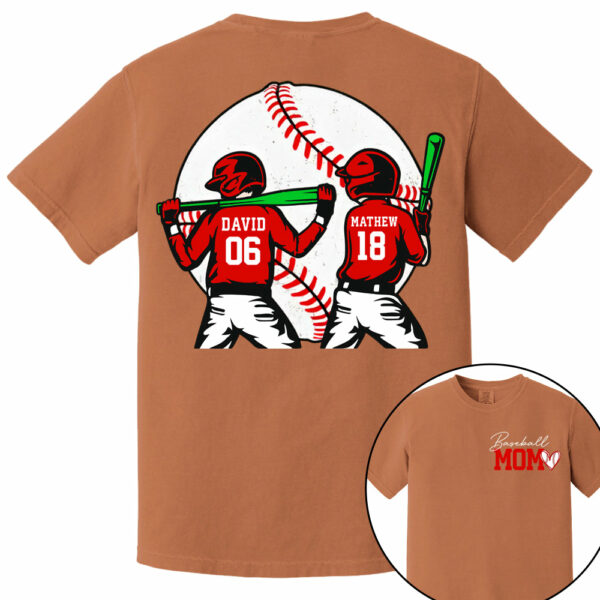 Personalized Baseball Mom Sweatshirt, Baseball Name Shirt, Baseball Number Tee, Gameday Cheer Mom Shirt, Baseball Gift for Mom Dad - Image 8