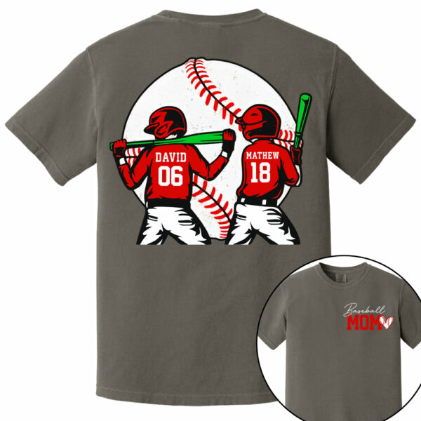 Personalized Baseball Mom Sweatshirt, Baseball Name Shirt, Baseball Number Tee, Gameday Cheer Mom Shirt, Baseball Gift for Mom Dad - Image 12