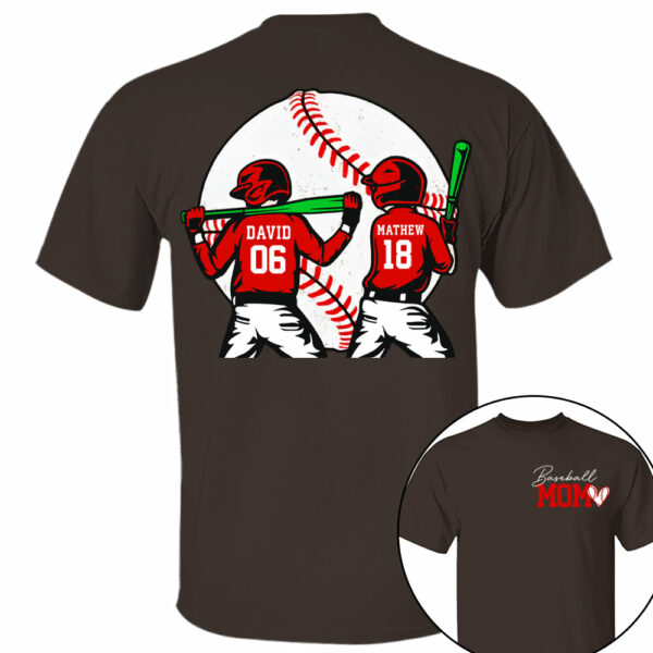 Personalized Baseball Mom Sweatshirt, Baseball Name Shirt, Baseball Number Tee, Gameday Cheer Mom Shirt, Baseball Gift for Mom Dad - Image 7
