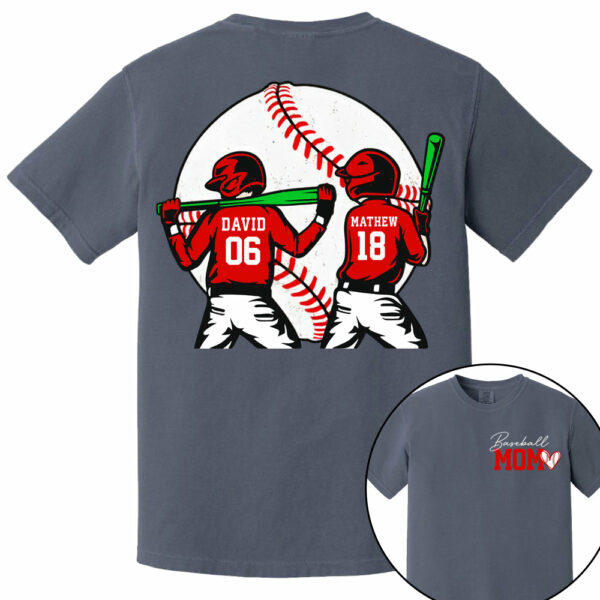 Personalized Baseball Mom Sweatshirt, Baseball Name Shirt, Baseball Number Tee, Gameday Cheer Mom Shirt, Baseball Gift for Mom Dad - Image 9
