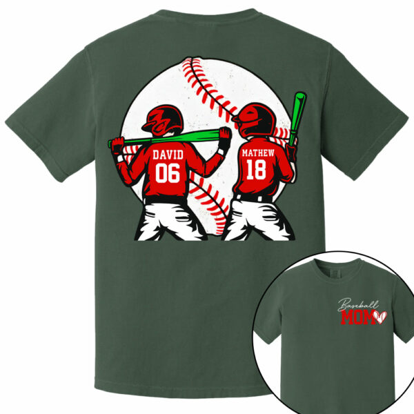 Personalized Baseball Mom Sweatshirt, Baseball Name Shirt, Baseball Number Tee, Gameday Cheer Mom Shirt, Baseball Gift for Mom Dad - Image 11
