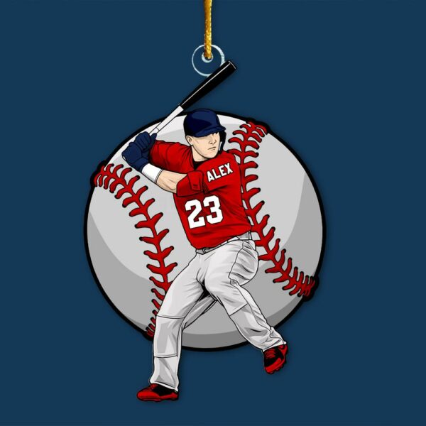 Personalized Baseball Player Ornament, Custom Baseball Christmas Ornament - Personalized Acrylic Baseball Player Ornament - Image 6