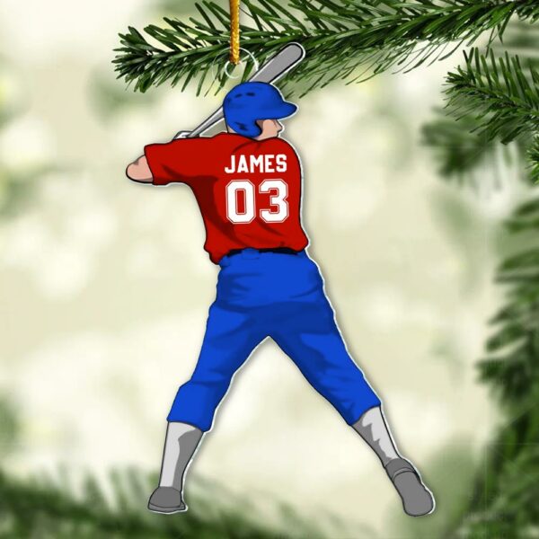 Personalized Baseball Player Ornament, Custom Baseball Christmas Ornament, Boy Baseball Ornament, Baseball Player Gift, Baseball Team Gift - Image 5