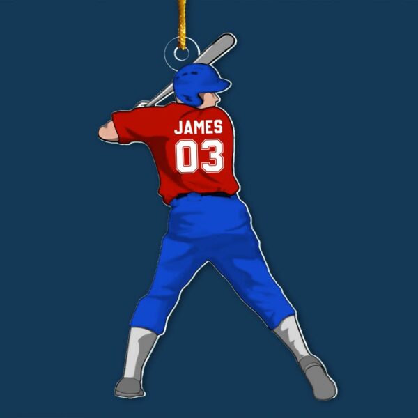 Personalized Baseball Player Ornament, Custom Baseball Christmas Ornament, Boy Baseball Ornament, Baseball Player Gift, Baseball Team Gift - Image 4