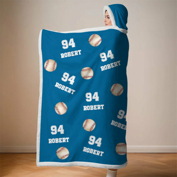 Personalized Baseball Wearable Blanket Hoodie For Sport Lovers, Sport Players - Image 4