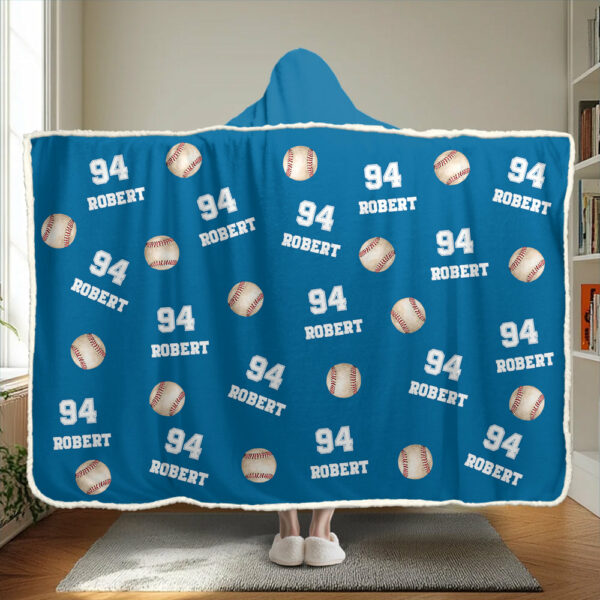Personalized Baseball Wearable Blanket Hoodie For Sport Lovers, Sport Players - Image 2