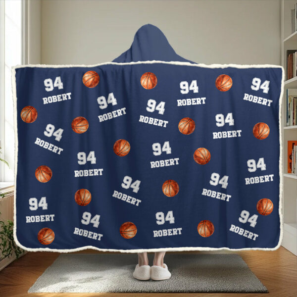 Personalized Basketball Wearable Blanket Hoodie For Sport Lovers, Sport Players - Image 2