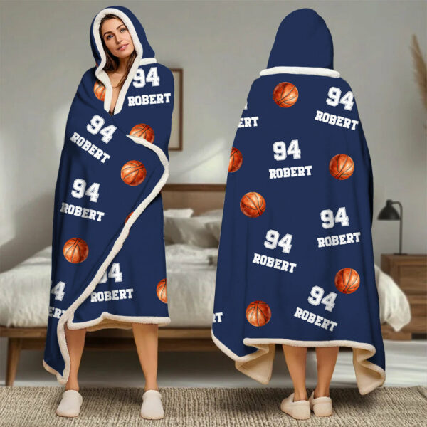 Personalized Basketball Wearable Blanket Hoodie For Sport Lovers, Sport Players - Image 3