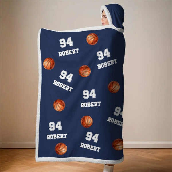Personalized Basketball Wearable Blanket Hoodie For Sport Lovers, Sport Players - Image 4