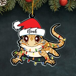 Personalized Bearded Dragon Christmas Ornament - Custom Bearded Dragon Ornament