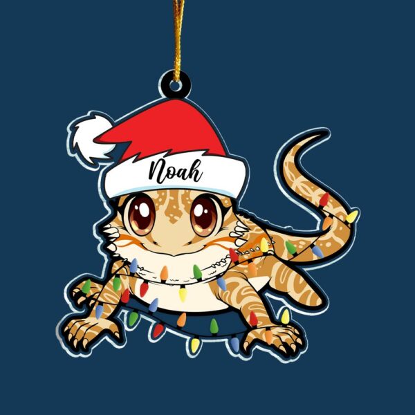Personalized Bearded Dragon Christmas Ornament - Custom Bearded Dragon Ornament - Image 4