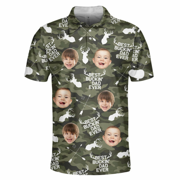 Personalized Best Buckin' Dad Ever Photo Polo Shirt - Image 3