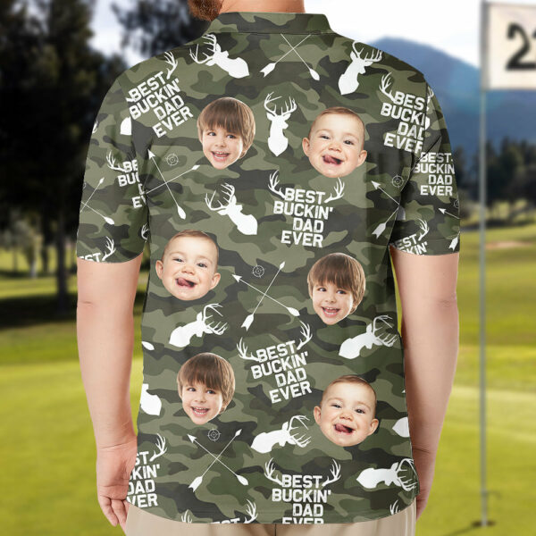 Personalized Best Buckin' Dad Ever Photo Polo Shirt - Image 2