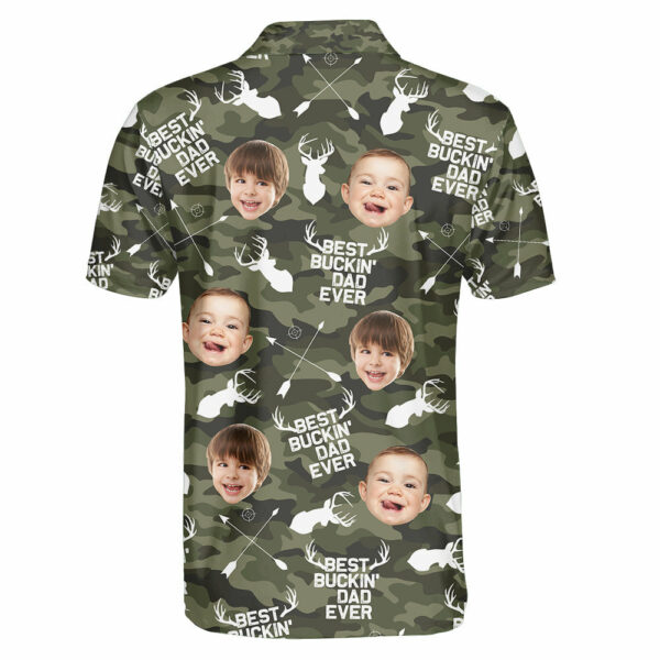 Personalized Best Buckin' Dad Ever Photo Polo Shirt - Image 4