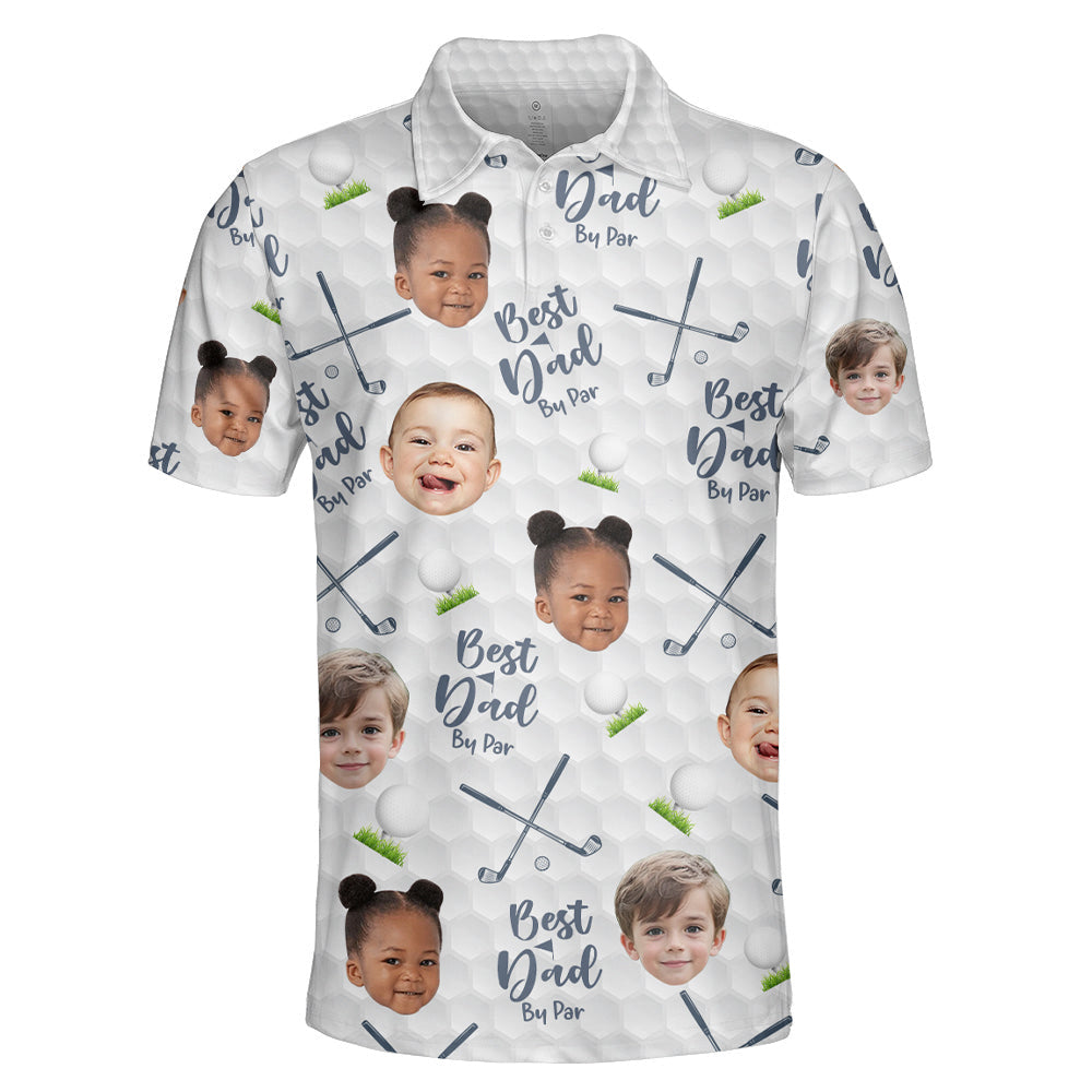 Personalized Best Dad By Par Polo Shirt with Face