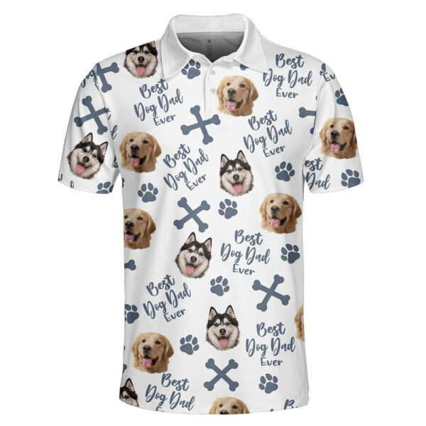 Personalized Best Dog Dad Ever Polo Shirt, Dog Lovers Shirt, Father's Day Gift - Image 3