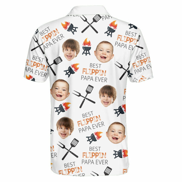 Personalized Best Flippin' Dad Ever Polo Shirt with Face, Father's Day Gift - Image 4
