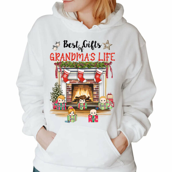 Personalized Best Gifts Of Grandma's Life Fireplace Christmas Shirt, Grandma Christmas Shirt - Image 4