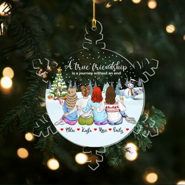 Personalized Bestie Snowflakes Ornament 2024, A True Friendship Ornament, Best Friends Christmas Ornament, Friendship Keepsake Gift - HH0511 - Image 5