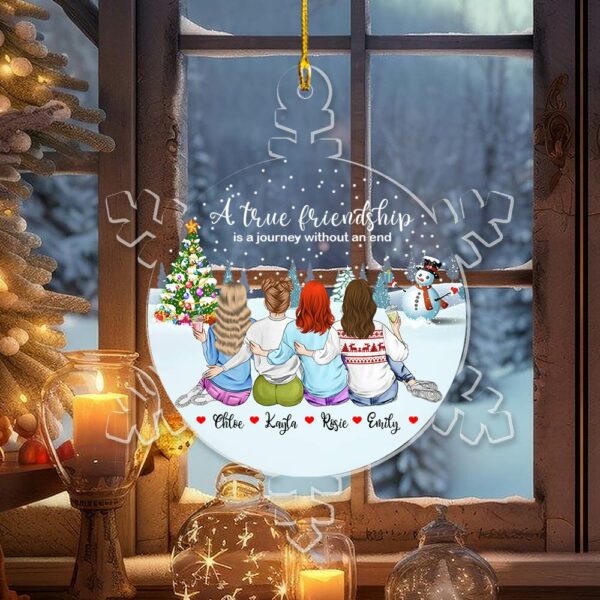 Personalized Bestie Snowflakes Ornament 2024, A True Friendship Ornament, Best Friends Christmas Ornament, Friendship Keepsake Gift - HH0511 - Image 3
