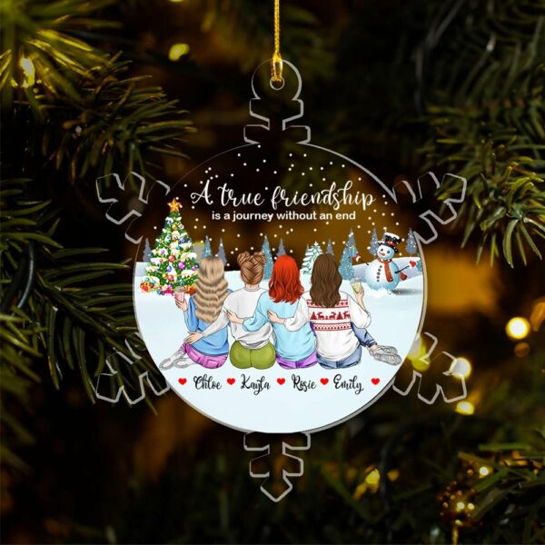 Personalized Bestie Snowflakes Ornament 2024, A True Friendship Ornament, Best Friends Christmas Ornament, Friendship Keepsake Gift - HH0511 - Image 9